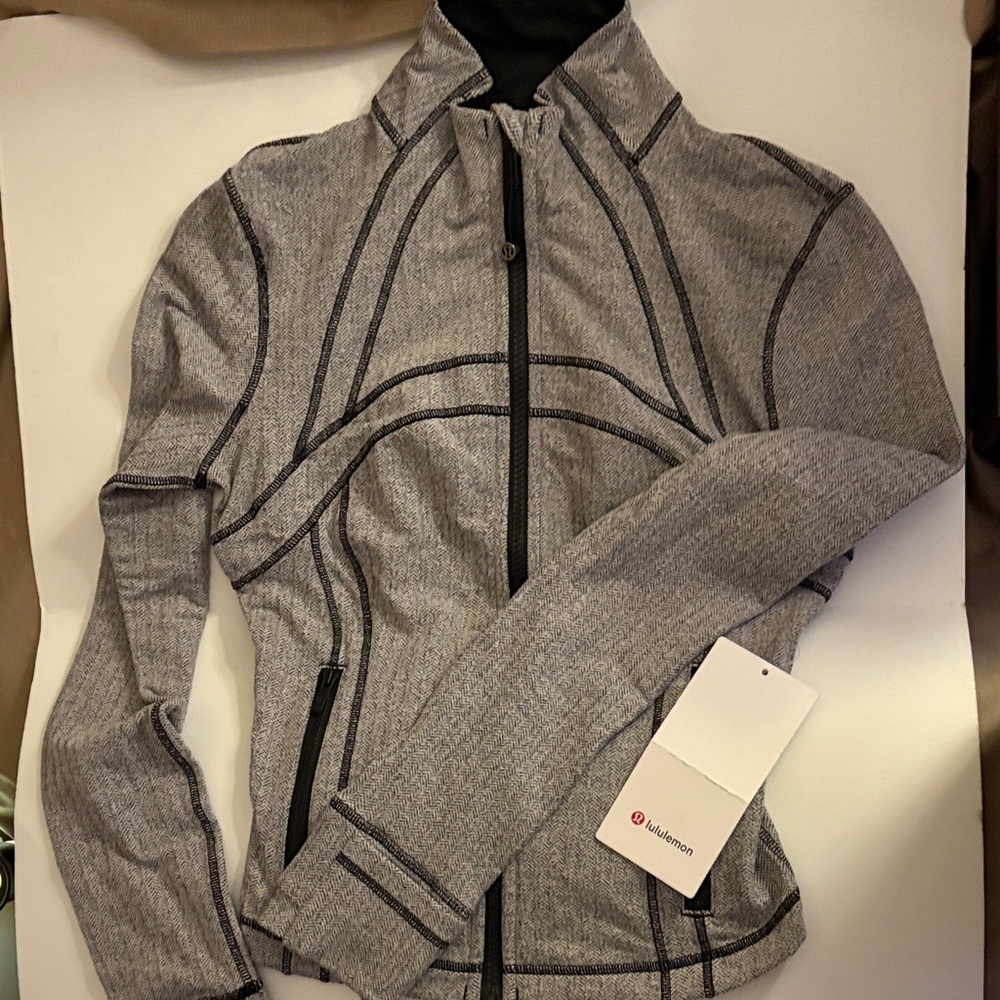 lululemon athletica Gray Ski Jacket with Black Trim